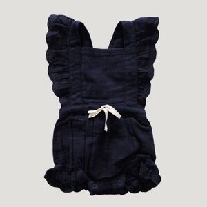 Jamie Kay 1year Navy Blue Ruffled Baby Romper